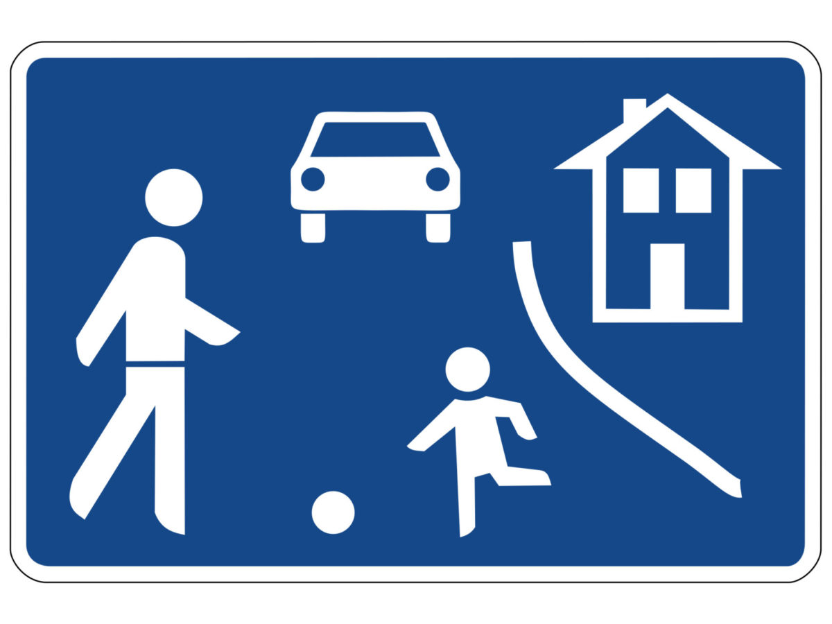 Verkehrszeichen 325 1 Beginn Eines Verkehrsberuhigten Bereichs Radfahrausbildung Grundschule